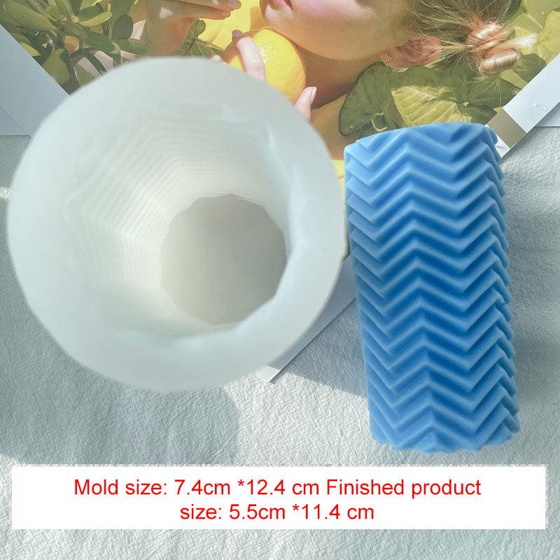Geometric Stripes Waves and Diamond Pillar Candle Silicone Mould Candles Moulds