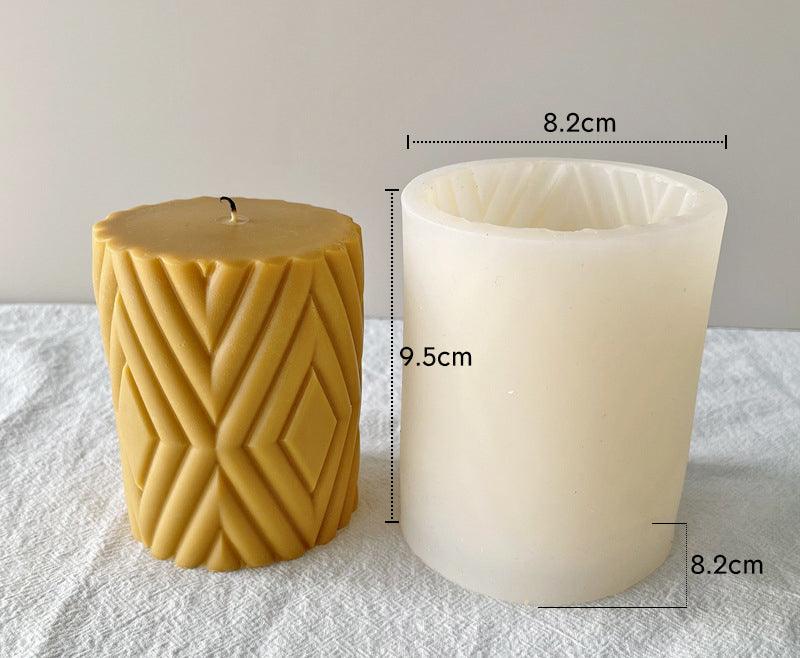 Geometric Stripes Waves and Diamond Pillar Candle Silicone Mould Candles Moulds