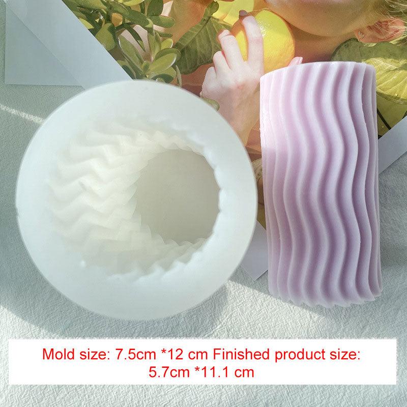 Geometric Stripes Waves and Diamond Pillar Candle Silicone Mould Candles Moulds