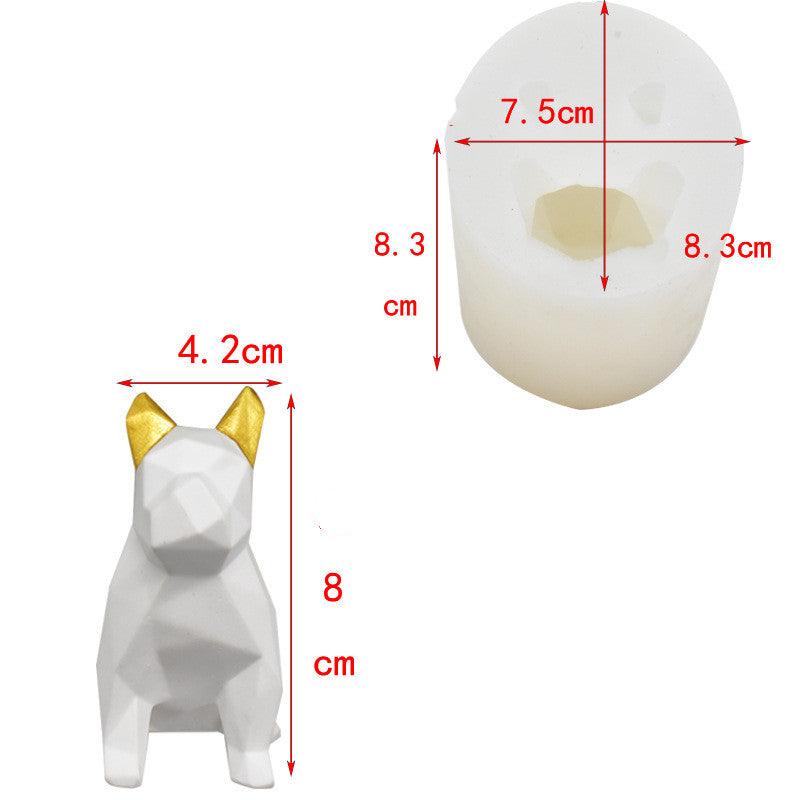 Geometric dog silicone Candle Mould Candles Moulds