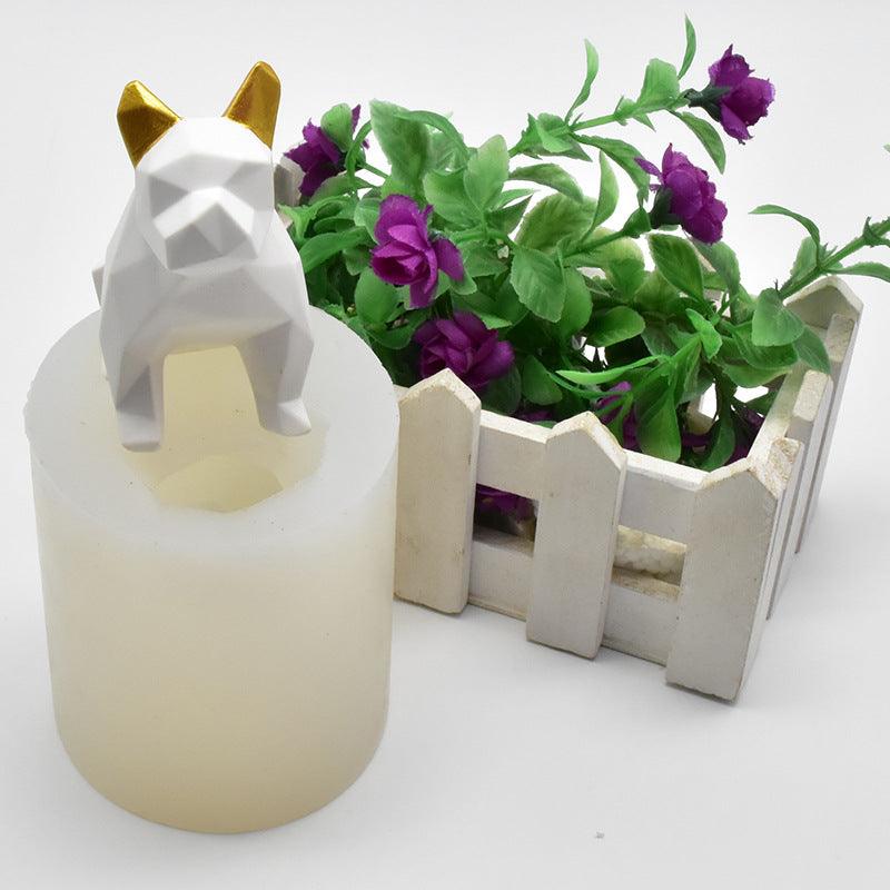 Geometric dog silicone Candle Mould Candles Moulds