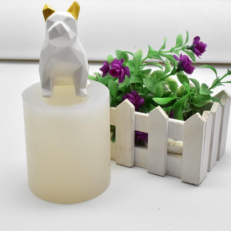 Geometric dog silicone Candle Mould Candles Moulds
