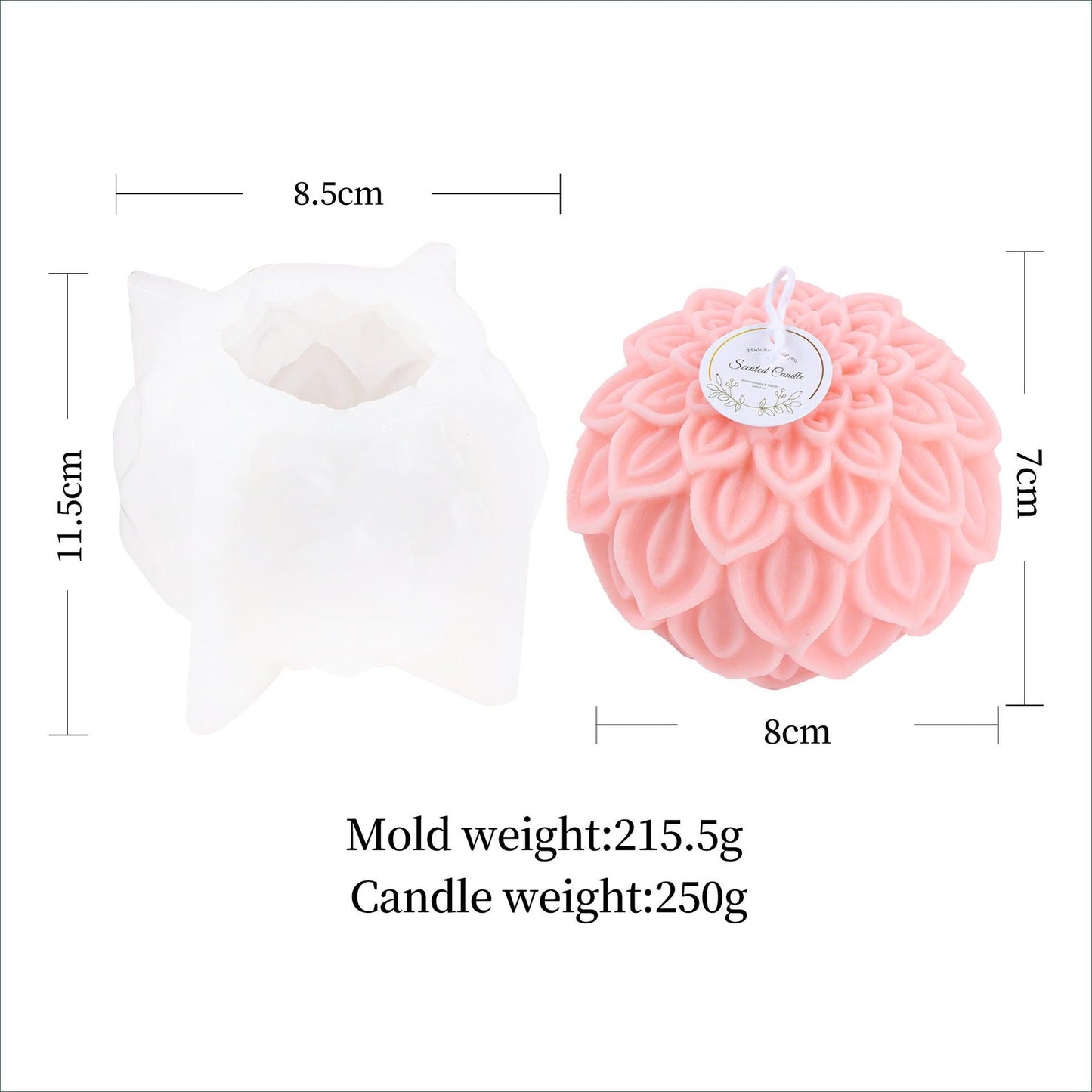 Golden Lotus Flower Candle Mould Diy Liquid Silicone Candles Moulds