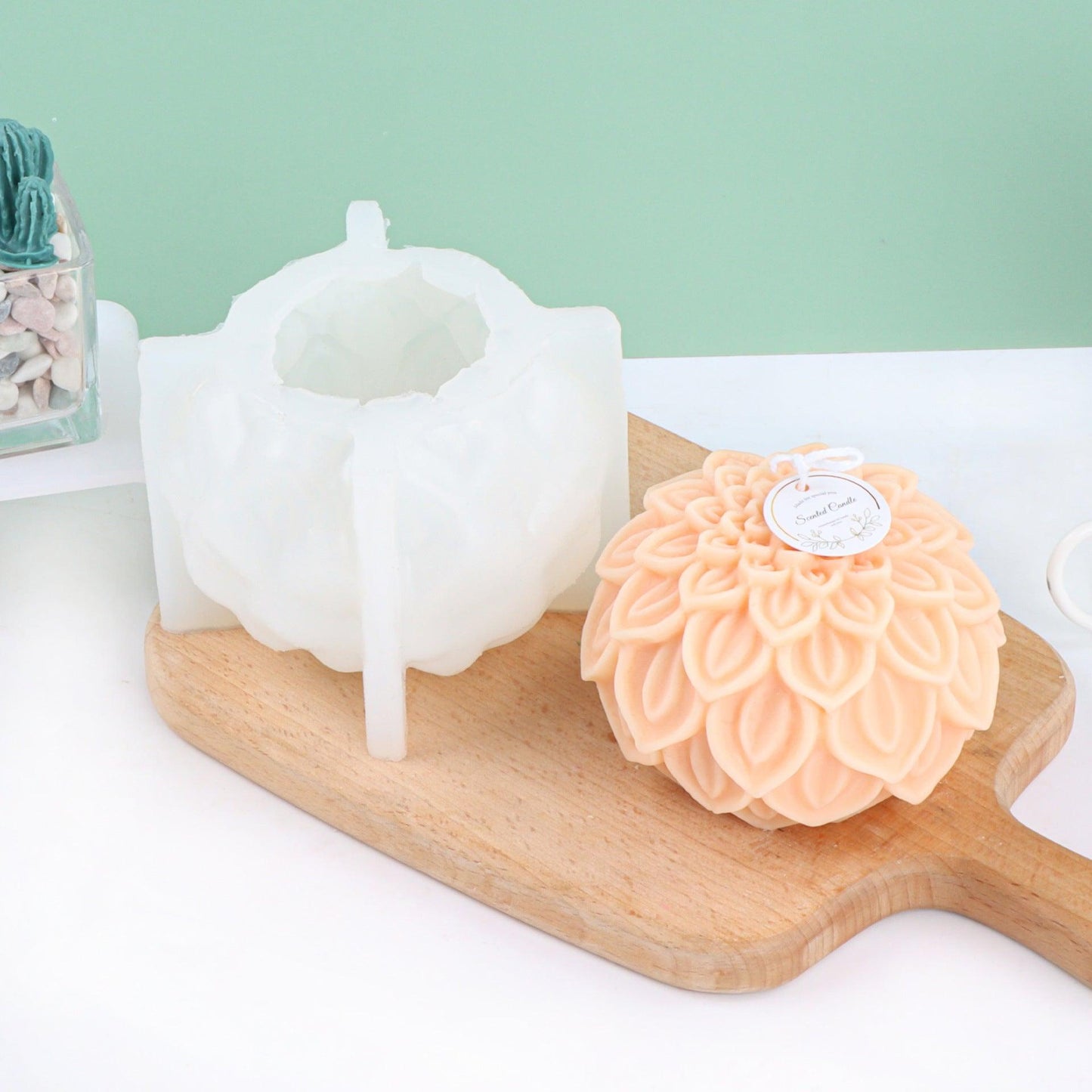 Golden Lotus Flower Candle Mould Diy Liquid Silicone Candles Moulds