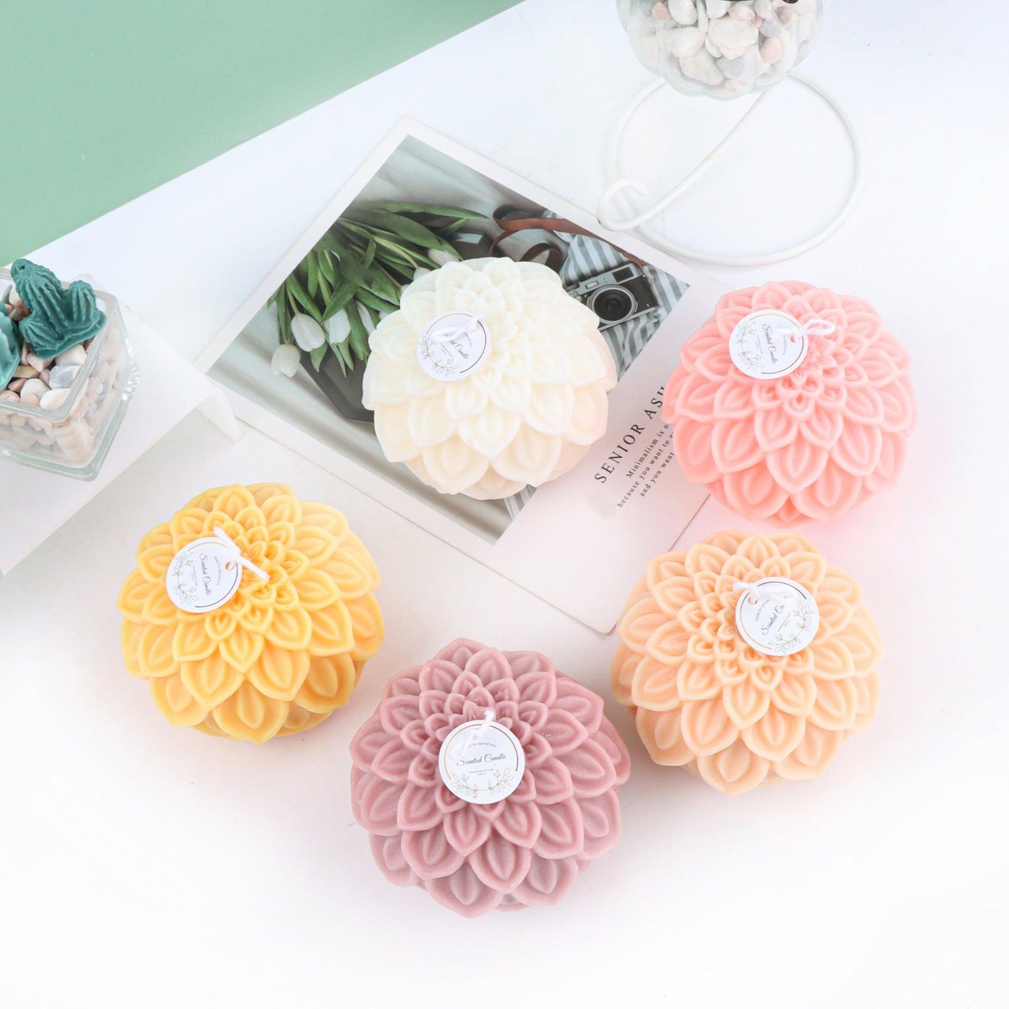 Golden Lotus Flower Candle Mould Diy Liquid Silicone Candles Moulds