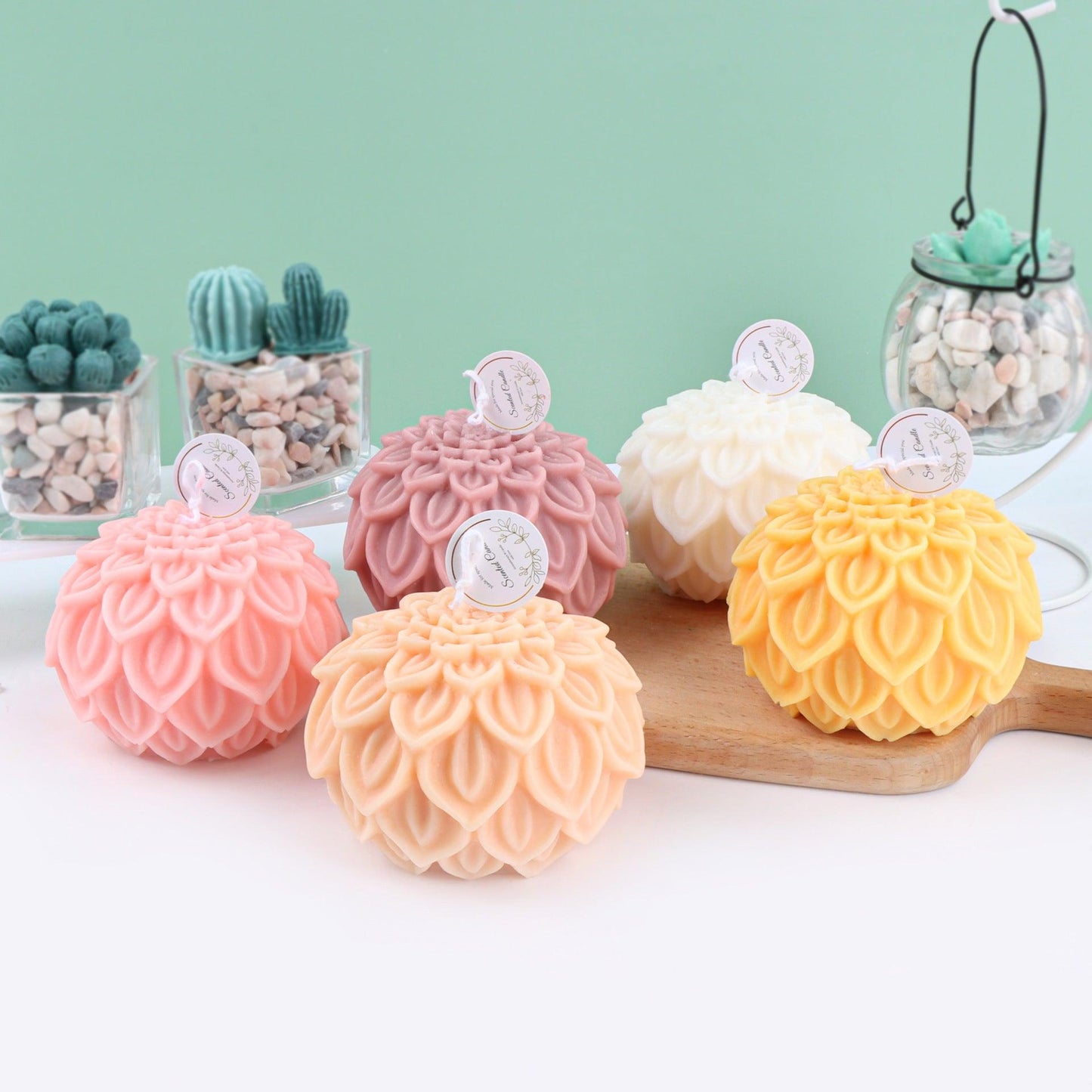 Golden Lotus Flower Candle Mould Diy Liquid Silicone Candles Moulds