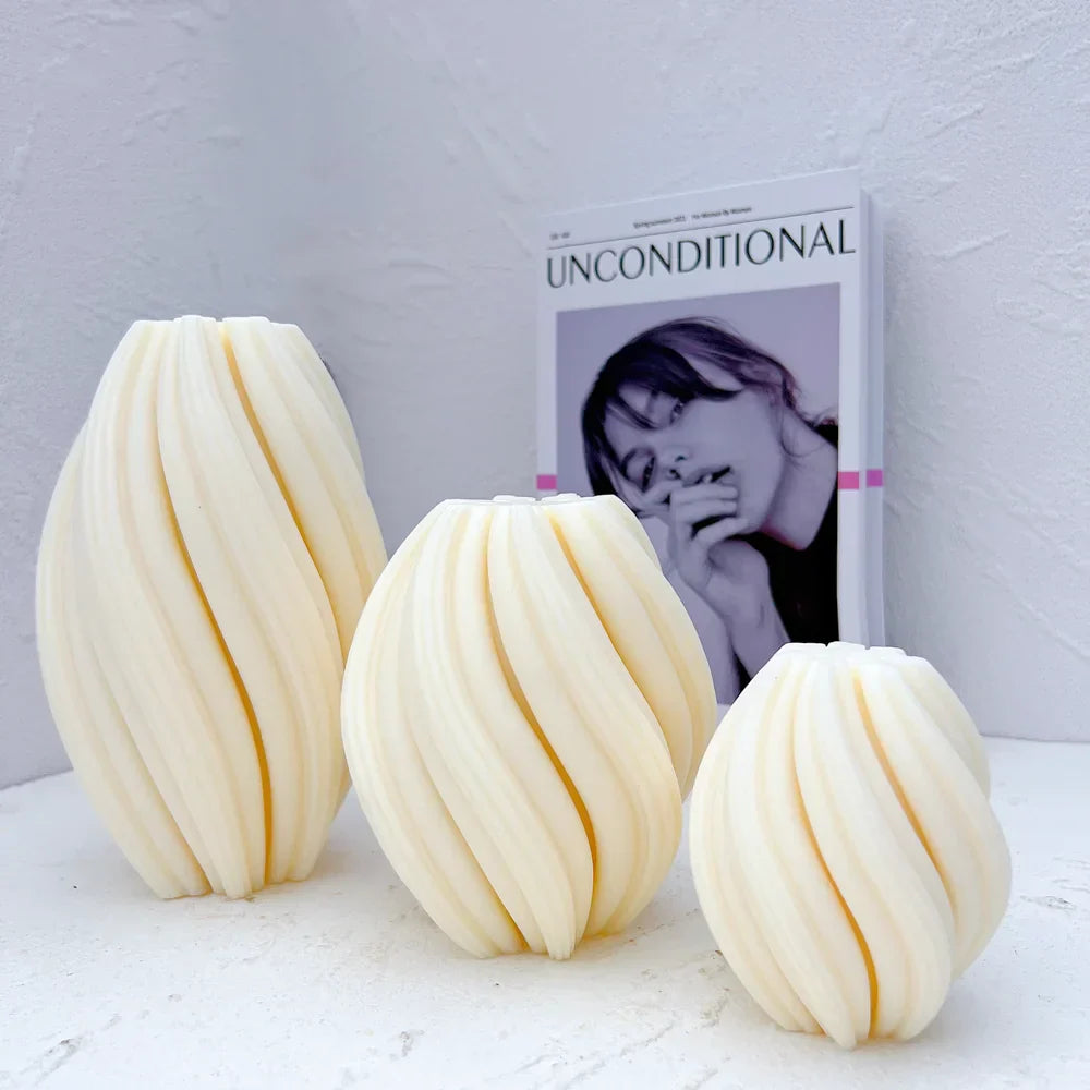 Geometric Wave Twirl Candle Mould