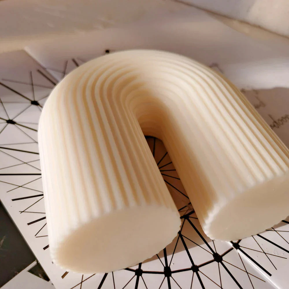 U Shaped Stripe Silicone Candle Moulds