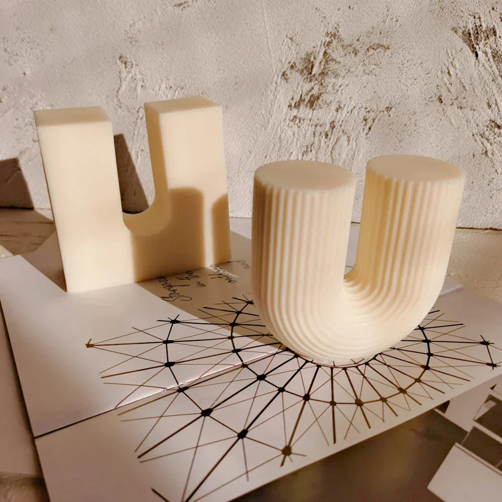 U Shaped Stripe Silicone Candle Moulds