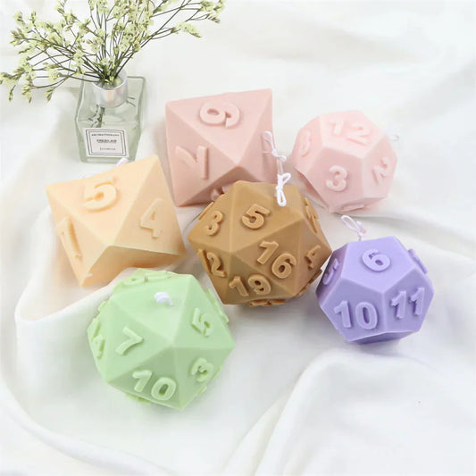 Polyhedral Dice Candle Moulds Silicone