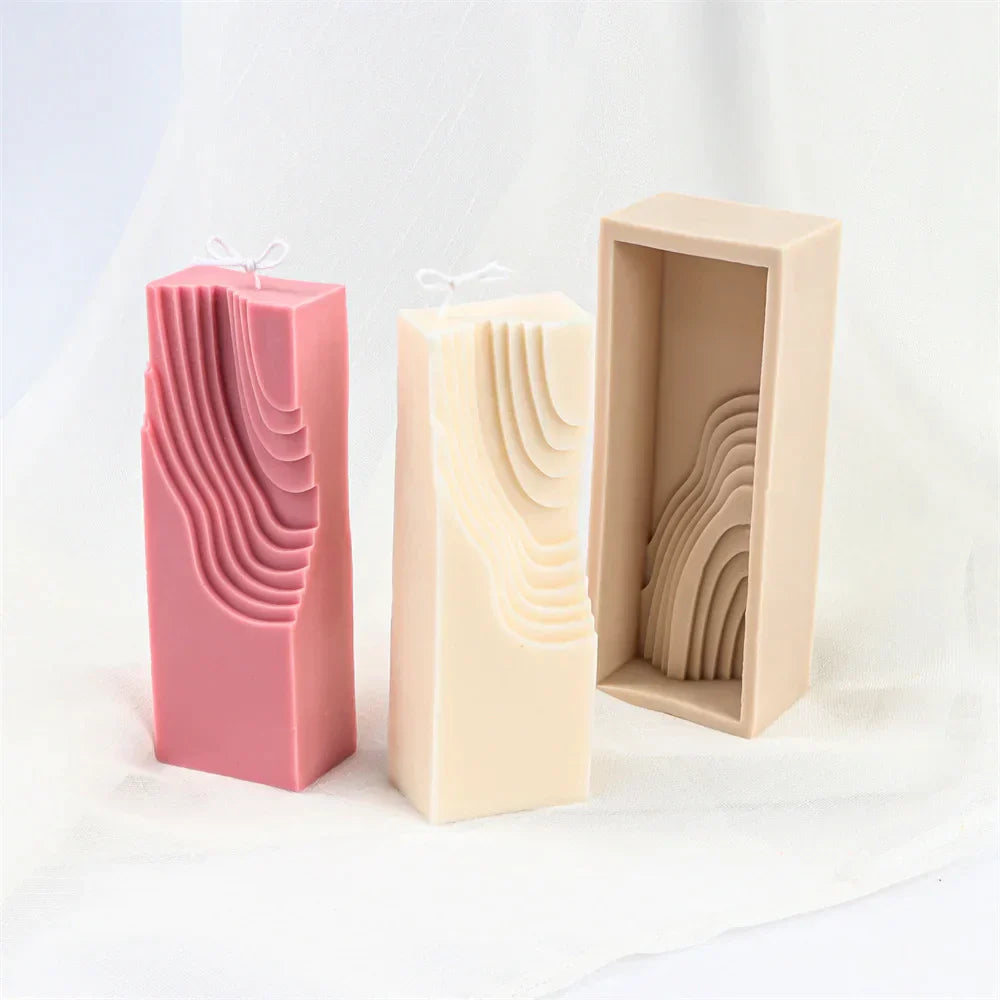 Funny Wiggly Striated Bowl Candle Silicone Mould