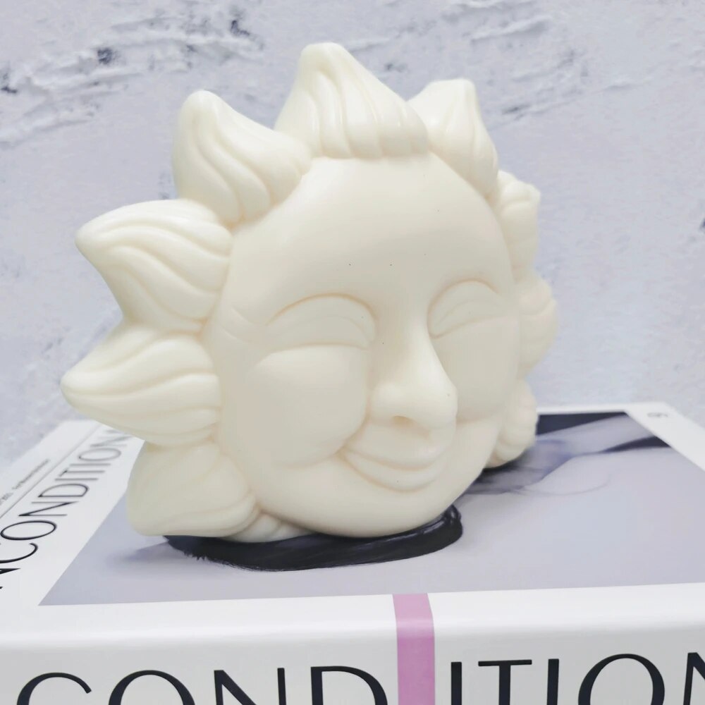 Happy Sun Flower Face Candle Mould