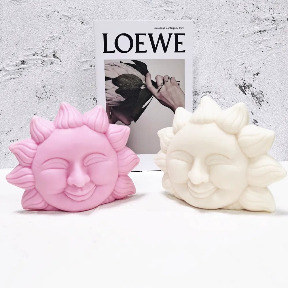 Happy Sun Flower Face Candle Mould
