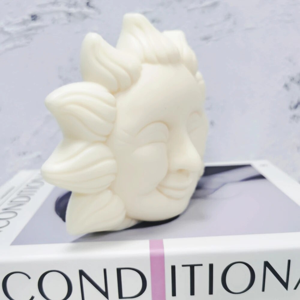 Happy Sun Flower Face Candle Mould