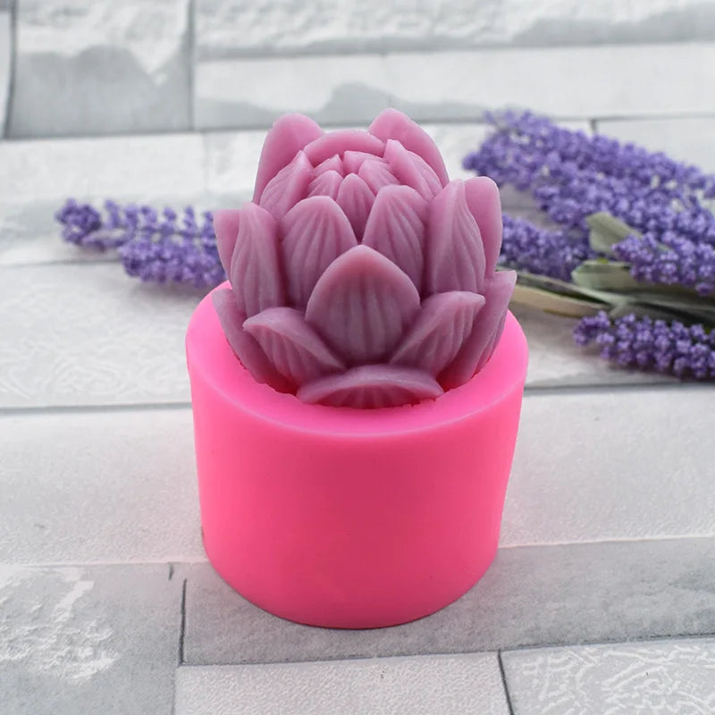 DIY 3D Lotus Bloom Candles Mould