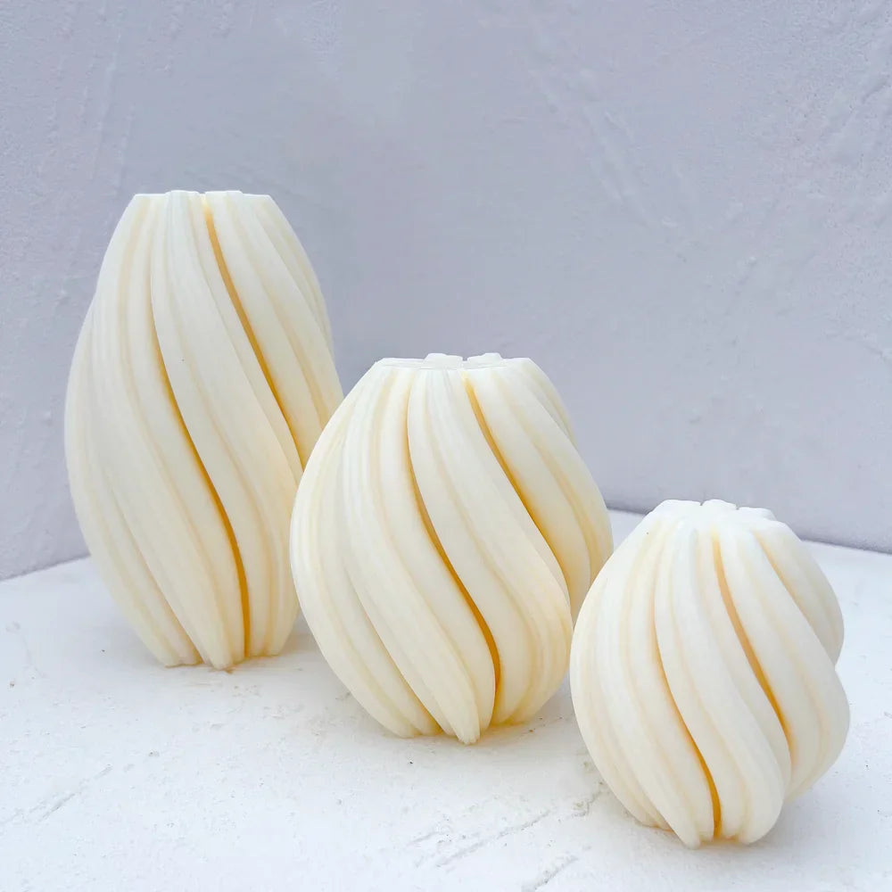 Geometric Wave Twirl Candle Mould