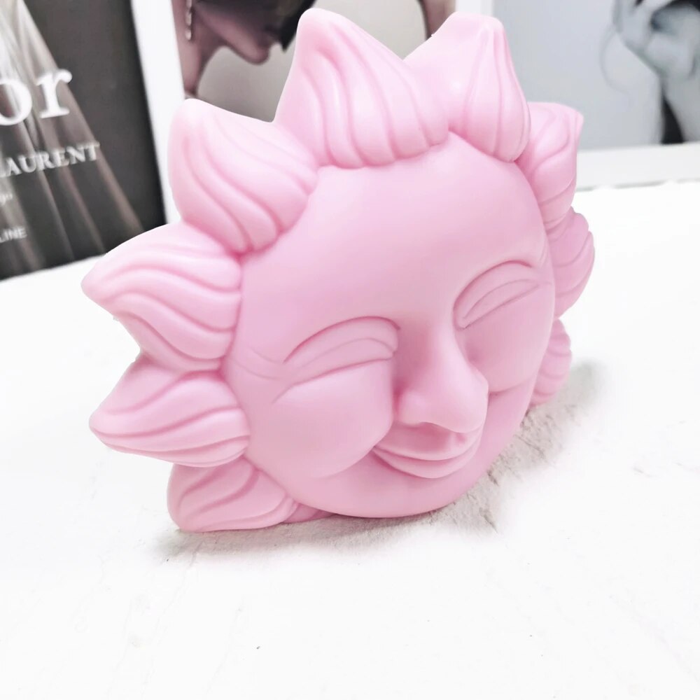 Happy Sun Flower Face Candle Mould