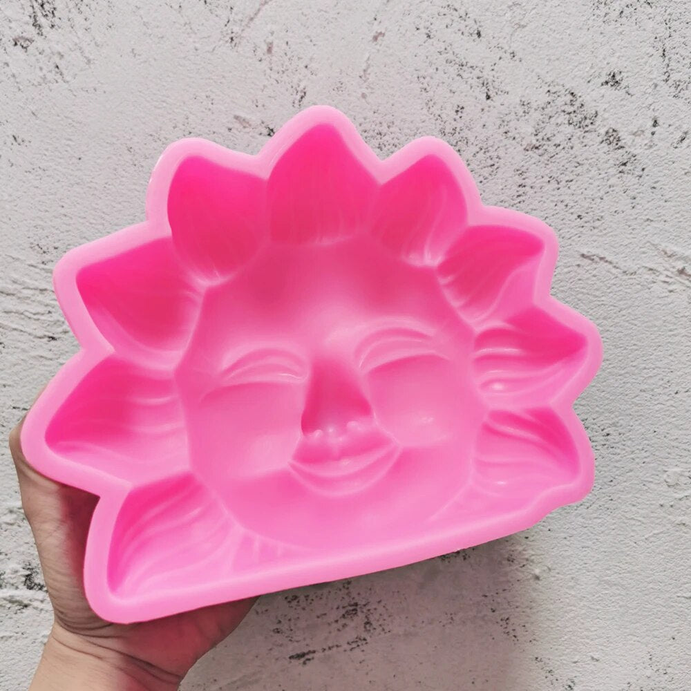 Happy Sun Flower Face Candle Mould
