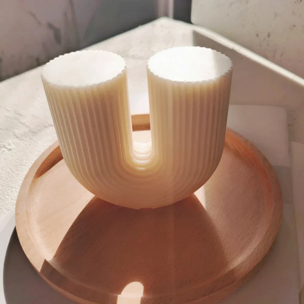 U Shaped Stripe Silicone Candle Moulds