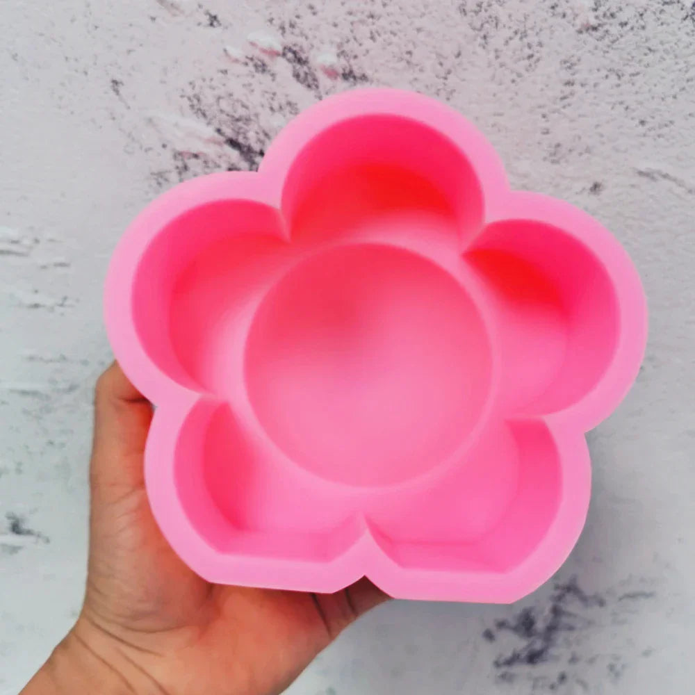 Pastel Flower Shaped Silicone Candles Mould