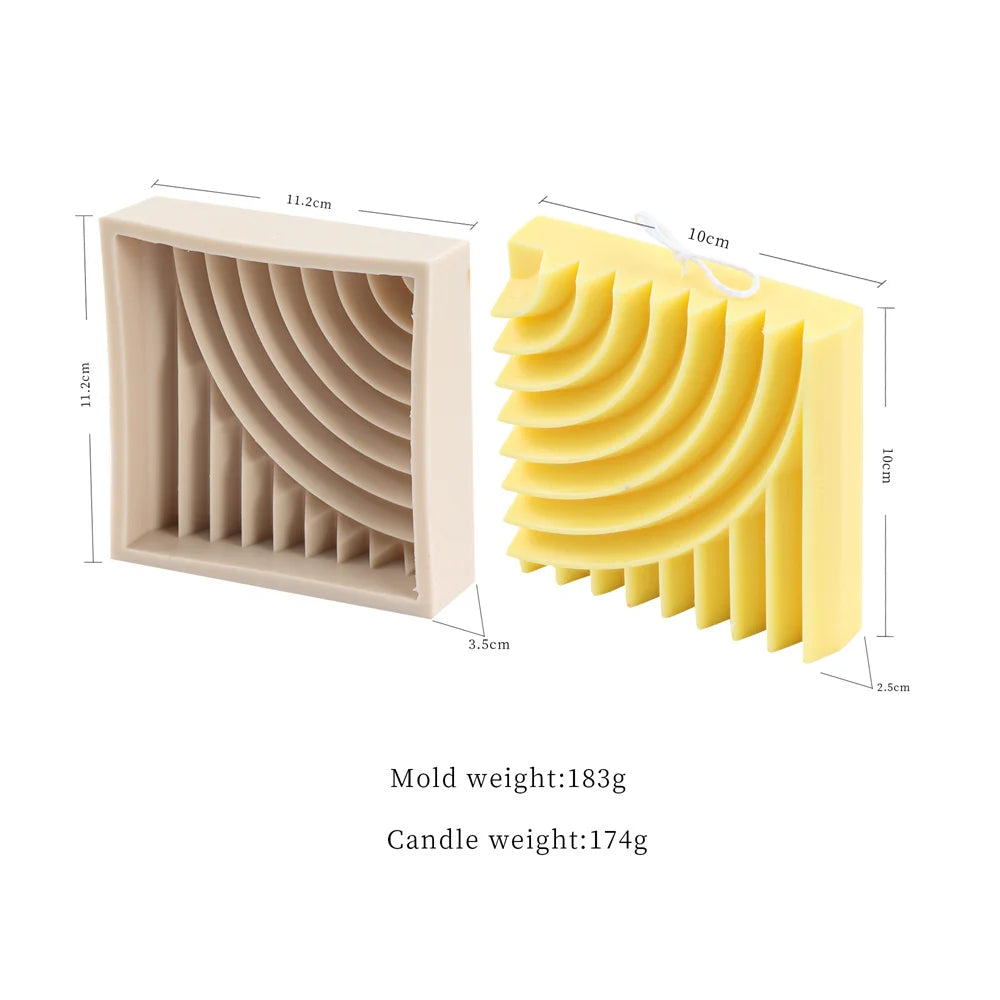 Funny Wiggly Striated Bowl Candle Silicone Mould