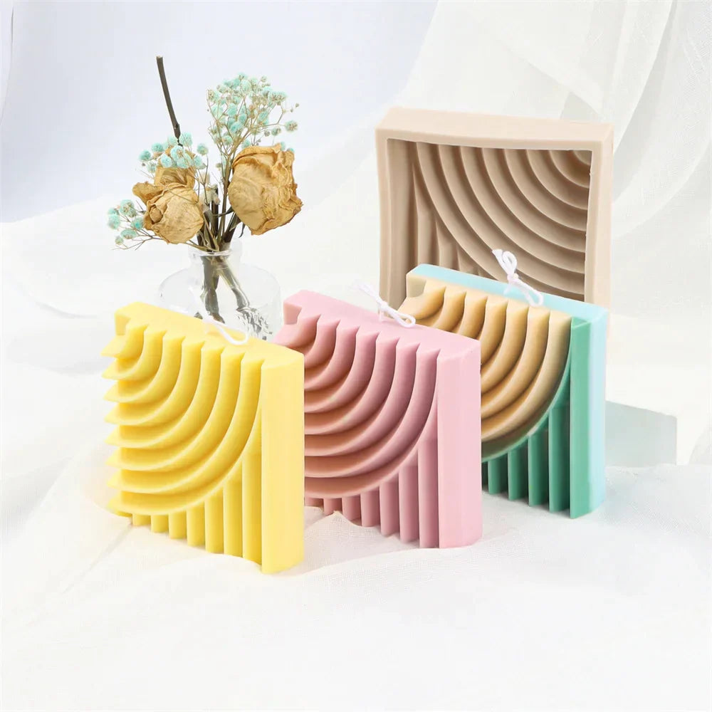 Funny Wiggly Striated Bowl Candle Silicone Mould