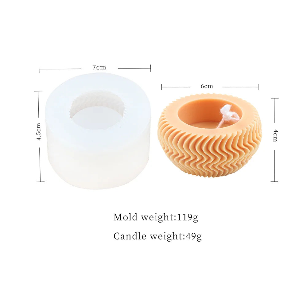 Funny Wiggly Striated Bowl Candle Silicone Mould