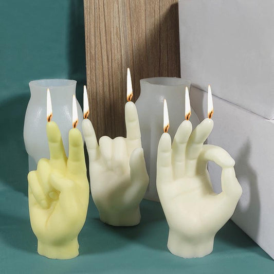 Hand Gesture Scented Candle Gypsum Candle Mould Candles Moulds