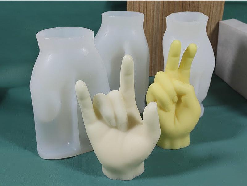 Hand Gesture Scented Candle Gypsum Candle Mould Candles Moulds