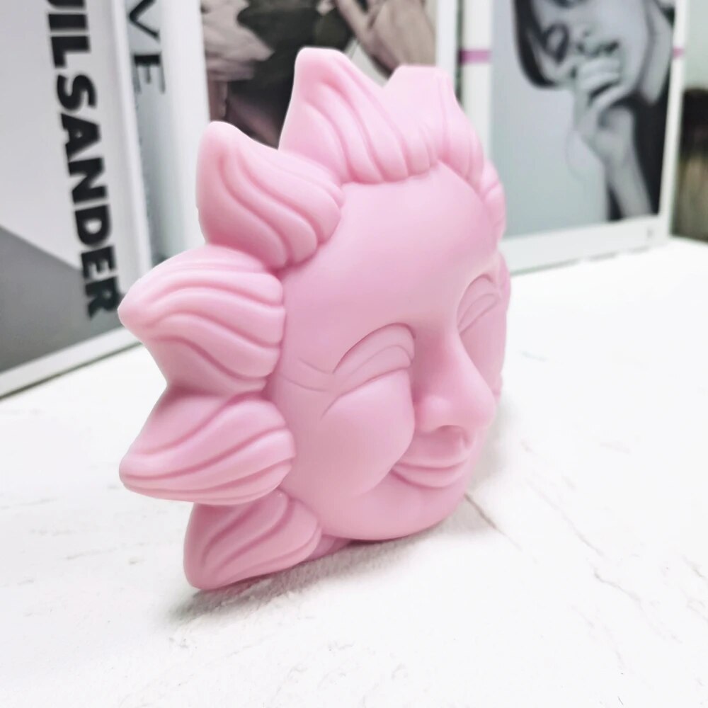 Happy Sun Flower Face Candle Mould