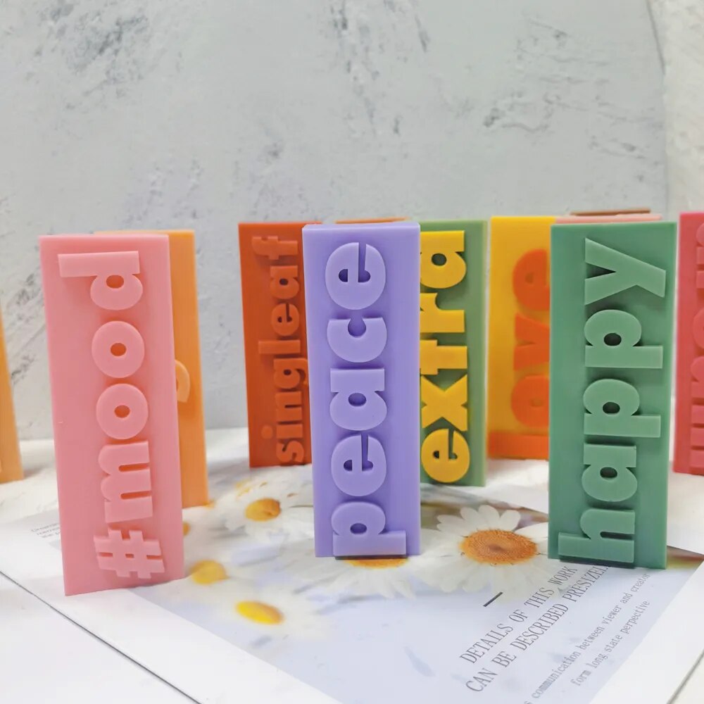 DIY 16 Designs Extra Babe Mood Words Slogan Candle Silicone Mould