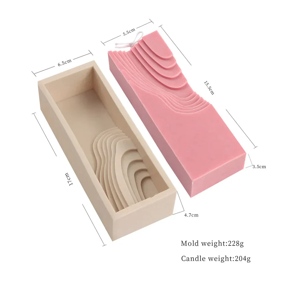 Funny Wiggly Striated Bowl Candle Silicone Mould