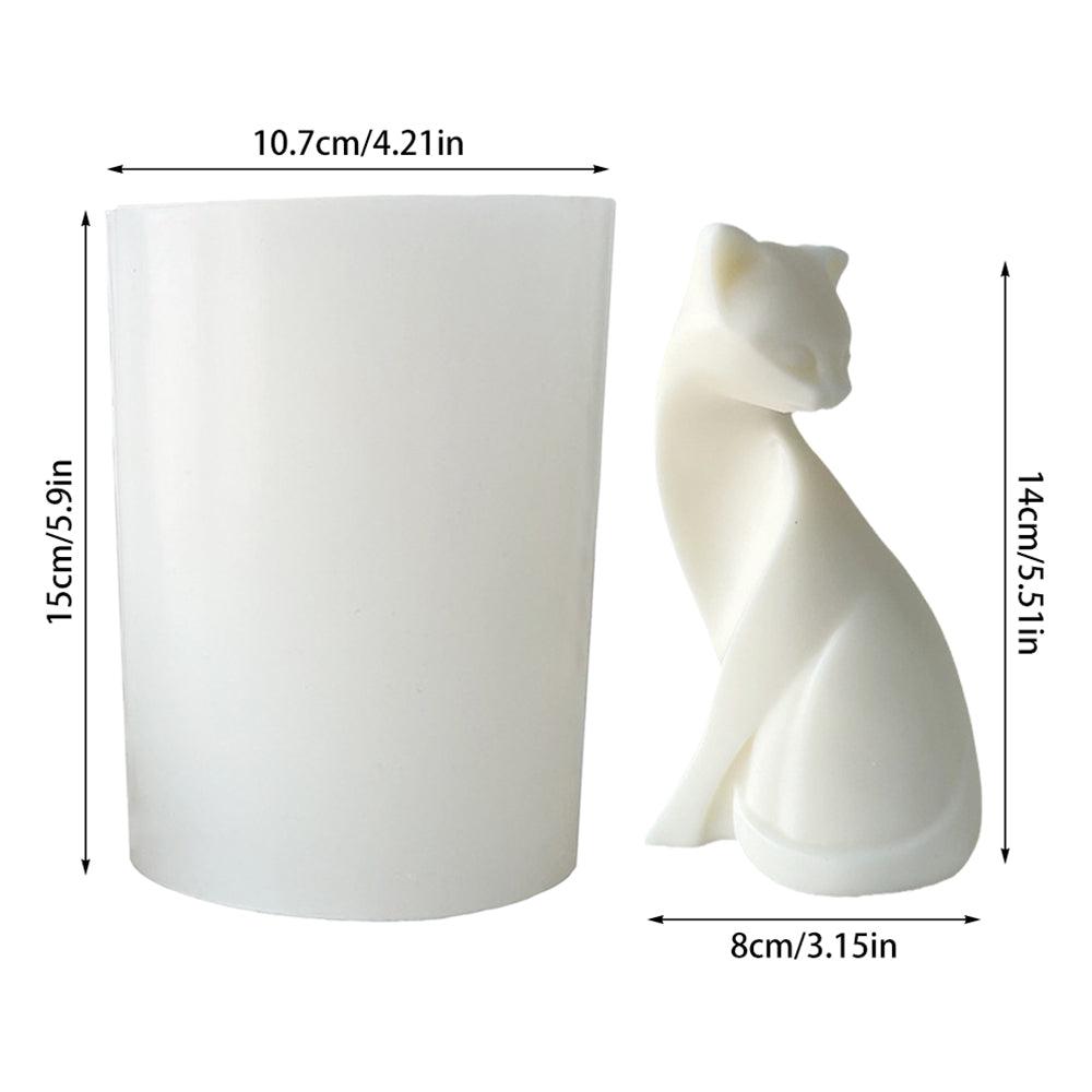 Kitten Squatting Cat Shaped Gypsum Candle Silicone Mould Home Decoration Candles Moulds