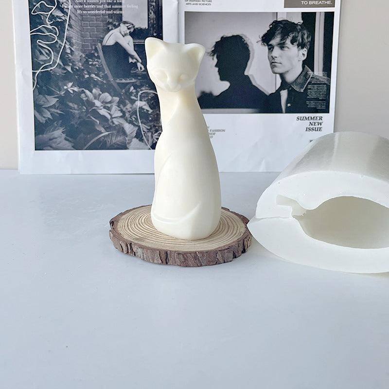 Elegant Cat Candle Mould