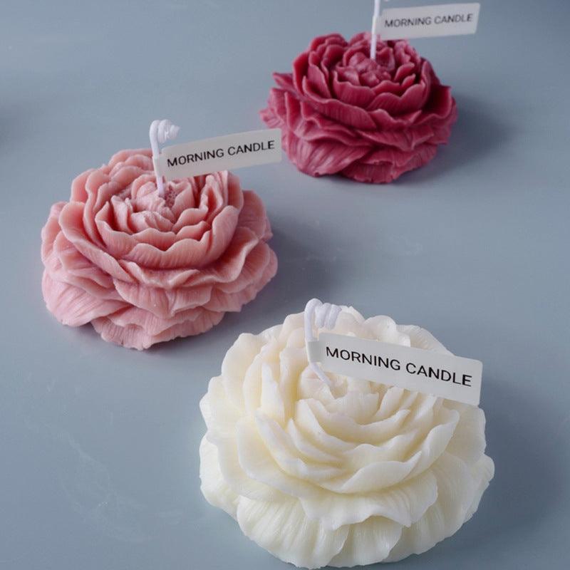 Large Peony Lotus Handmade Candle Silicone Mould Candles Moulds