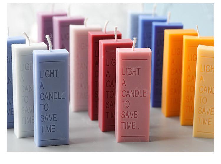Light a Candle to save Time , Candle Quote Typo Scented Mould Candles Moulds