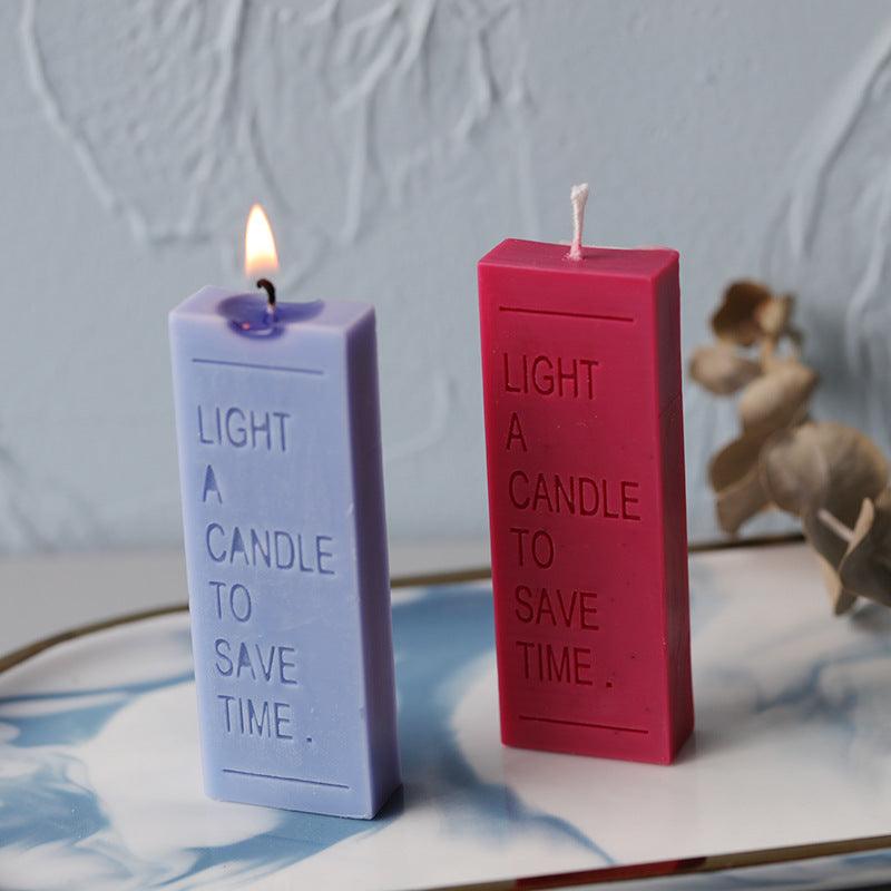 Light a Candle to save Time , Candle Quote Typo Scented Mould Candles Moulds
