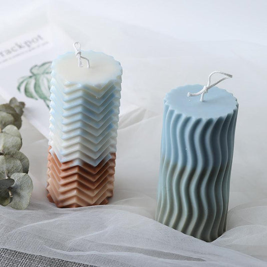 Lines Pattern cylindrical candle Moulds Candles Moulds