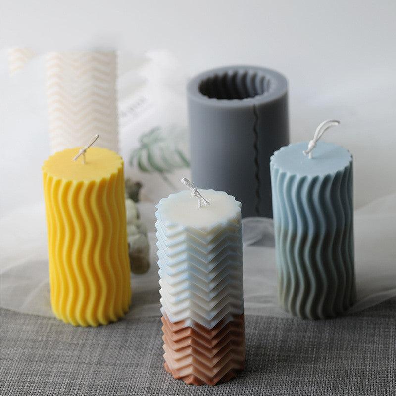 Lines Pattern cylindrical candle Moulds Candles Moulds