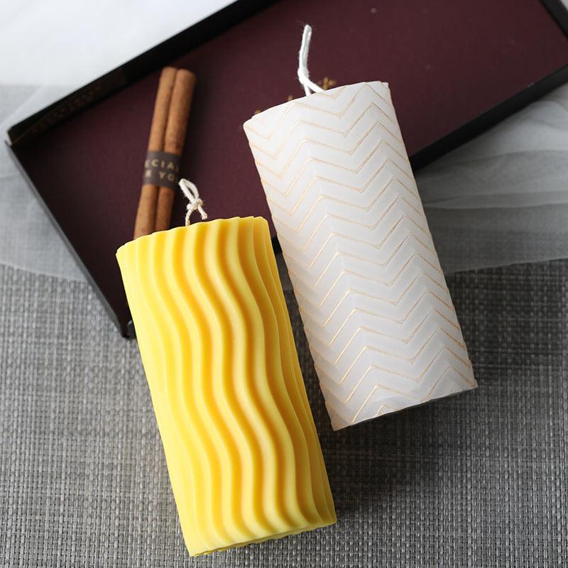 Lines Pattern cylindrical candle Moulds Candles Moulds