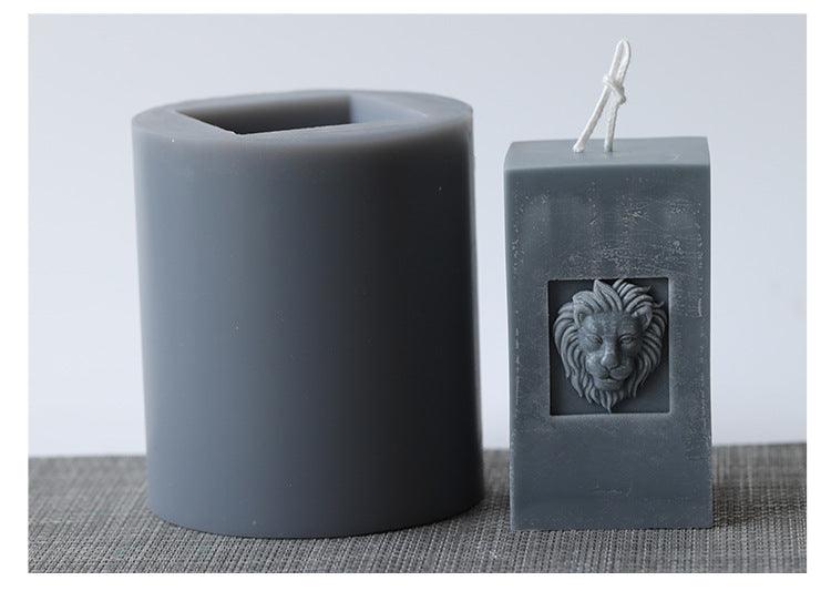 Lion Face Pillar Lion Head Candle Mould European Retro Style Candles Moulds