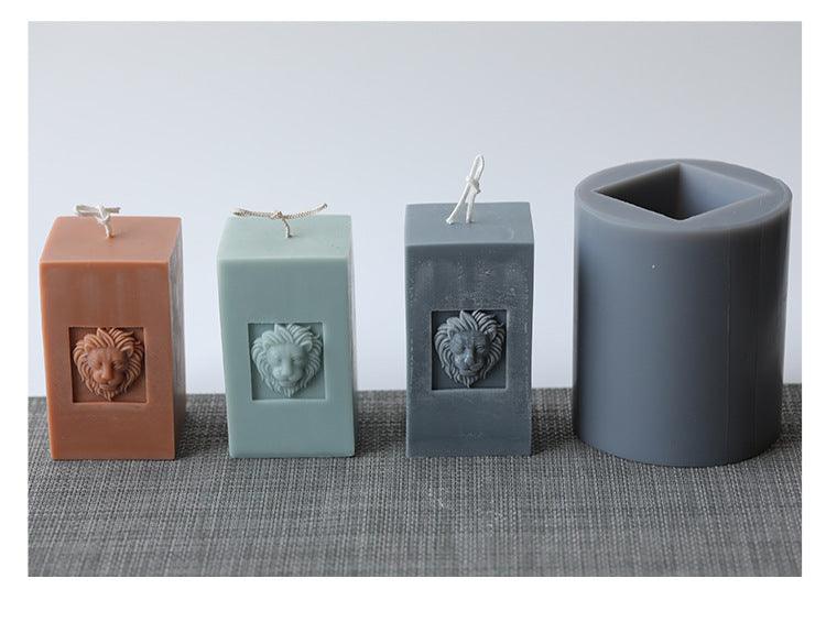 Lion Face Pillar Lion Head Candle Mould European Retro Style Candles Moulds