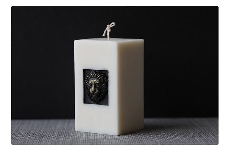 Lion Face Pillar Lion Head Candle Mould European Retro Style Candles Moulds
