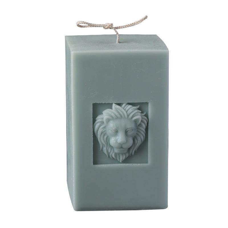Lion Face Pillar Lion Head Candle Mould European Retro Style Candles Moulds