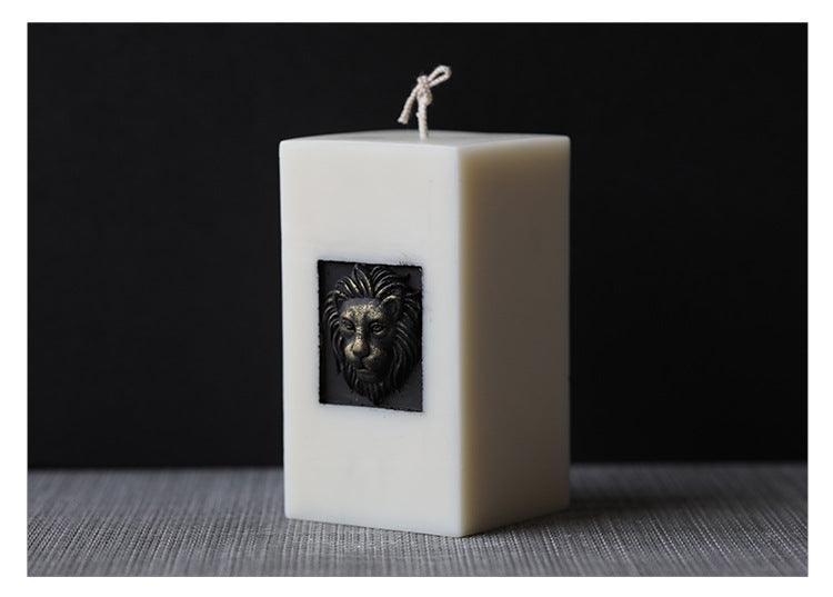 Lion Face Pillar Lion Head Candle Mould European Retro Style Candles Moulds