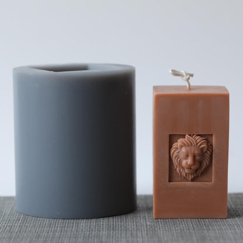 Lion Face Pillar Lion Head Candle Mould European Retro Style Candles Moulds