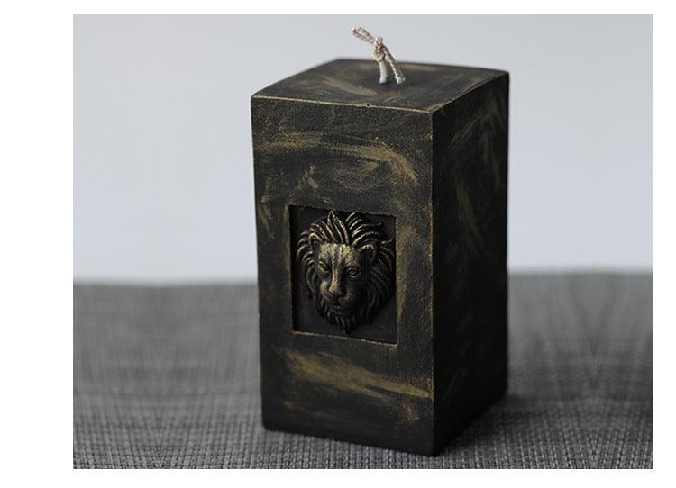 Lion Face Pillar Lion Head Candle Mould European Retro Style Candles Moulds
