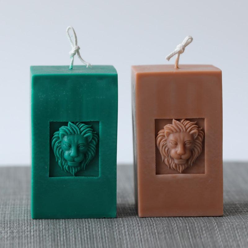 Lion Face Pillar Lion Head Candle Mould European Retro Style Candles Moulds