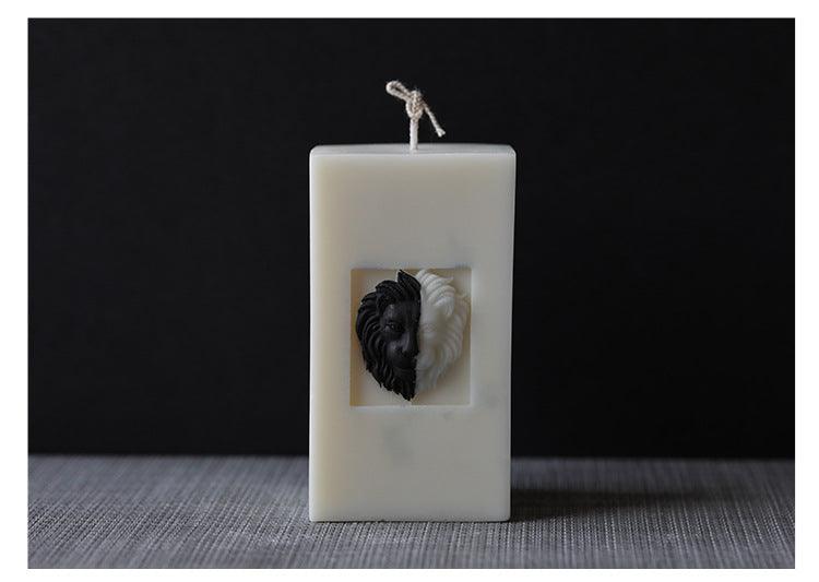 Lion Face Pillar Lion Head Candle Mould European Retro Style Candles Moulds