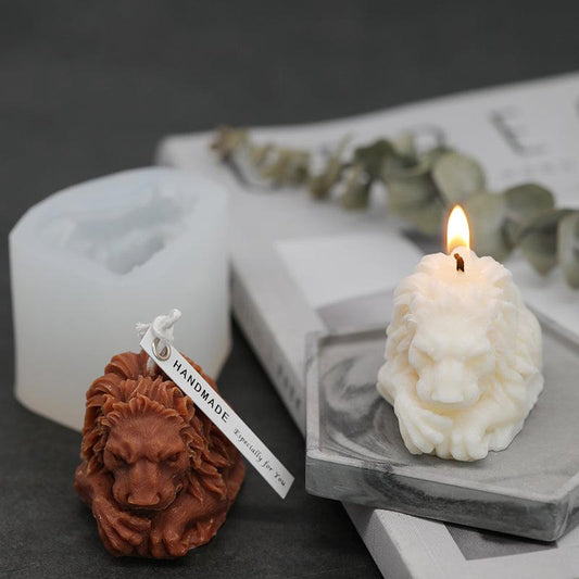Lion Head Scented Candle Mould Handmade DIY Material Candles Moulds